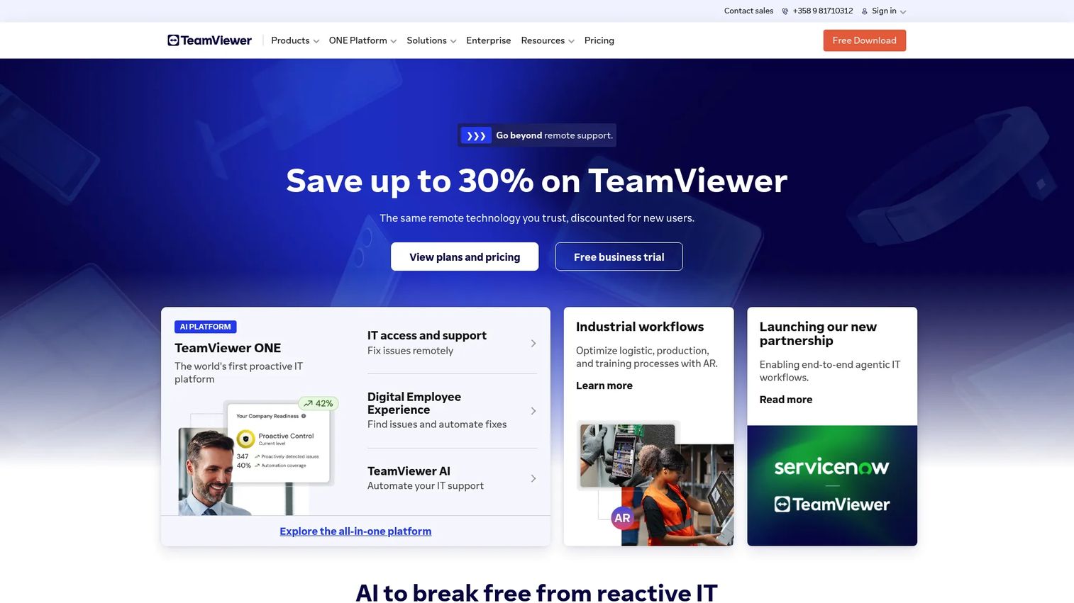 TeamViewer remote desktop software homepage