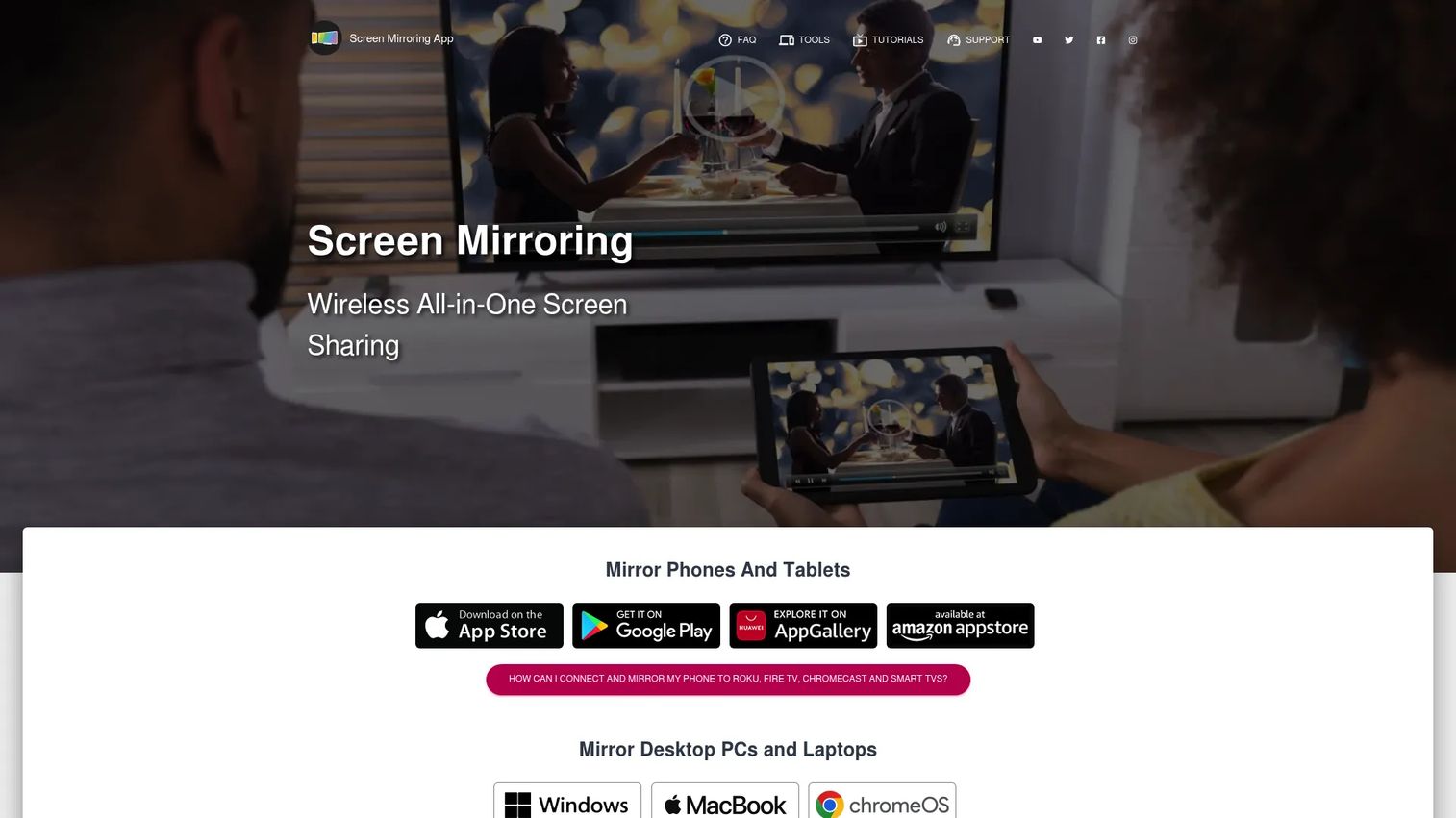 Screen Mirroring App cross-device mirroring homepage