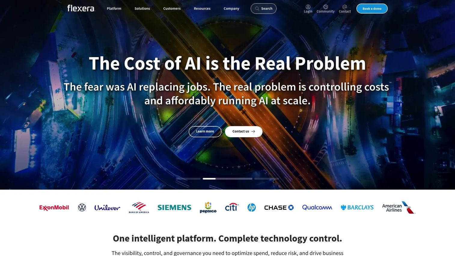 Flexera IT asset management and software spend dashboard