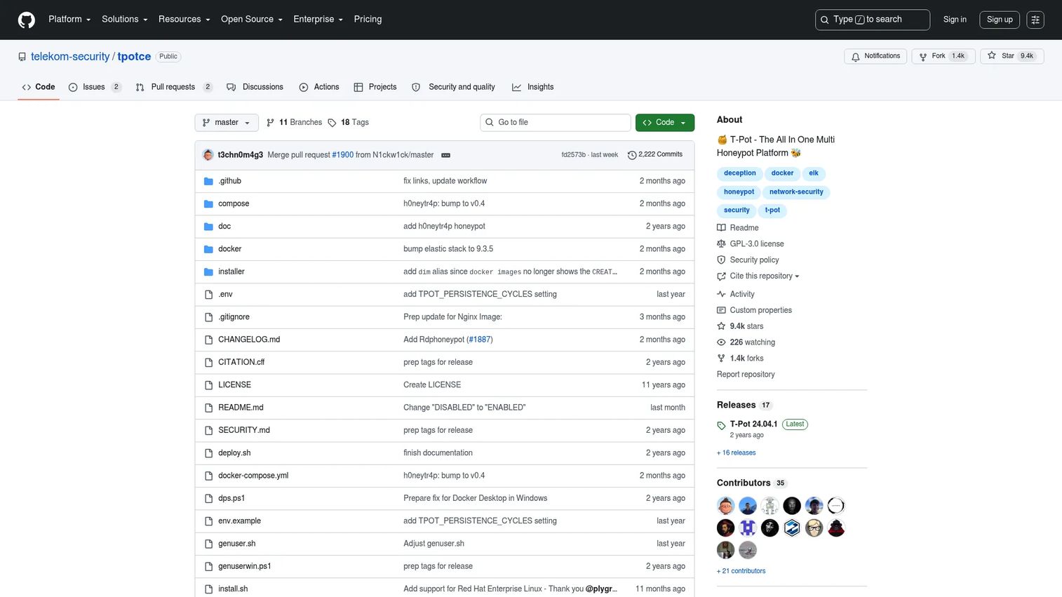 T-Pot all-in-one honeypot platform repository