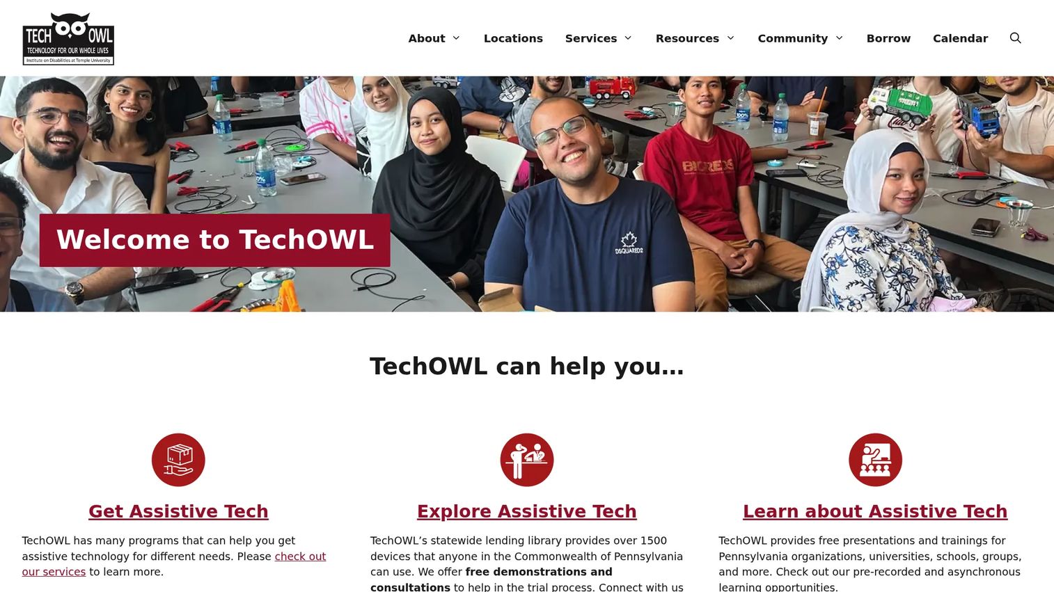 TechOWL assistive technology program homepage