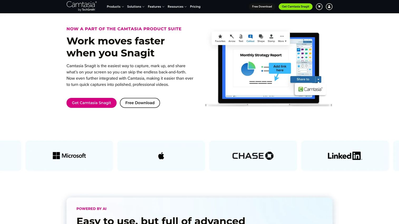 Snagit screen capture software homepage