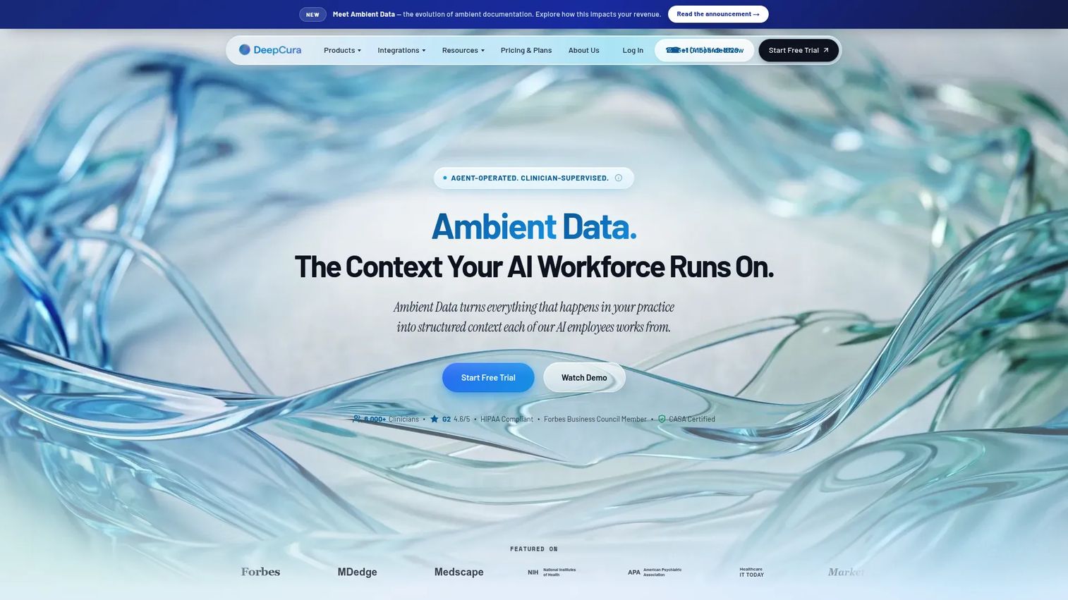 DeepCura AI clinical automation platform interface