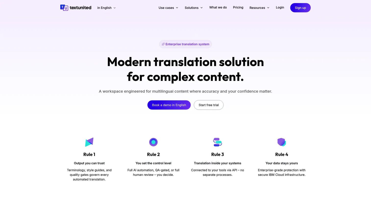 TextUnited cloud translation management platform homepage
