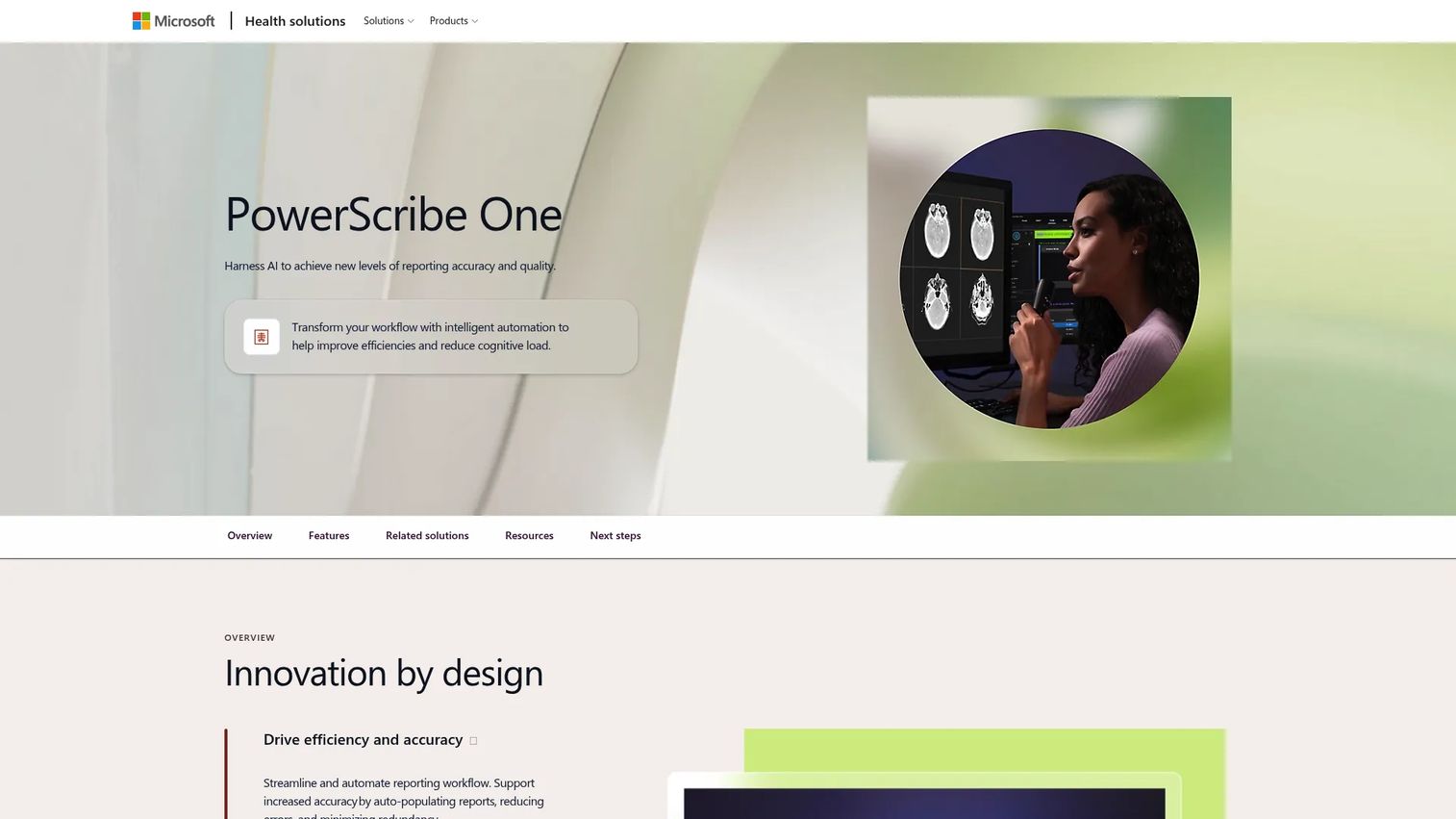 PowerScribe One cloud radiology reporting software homepage
