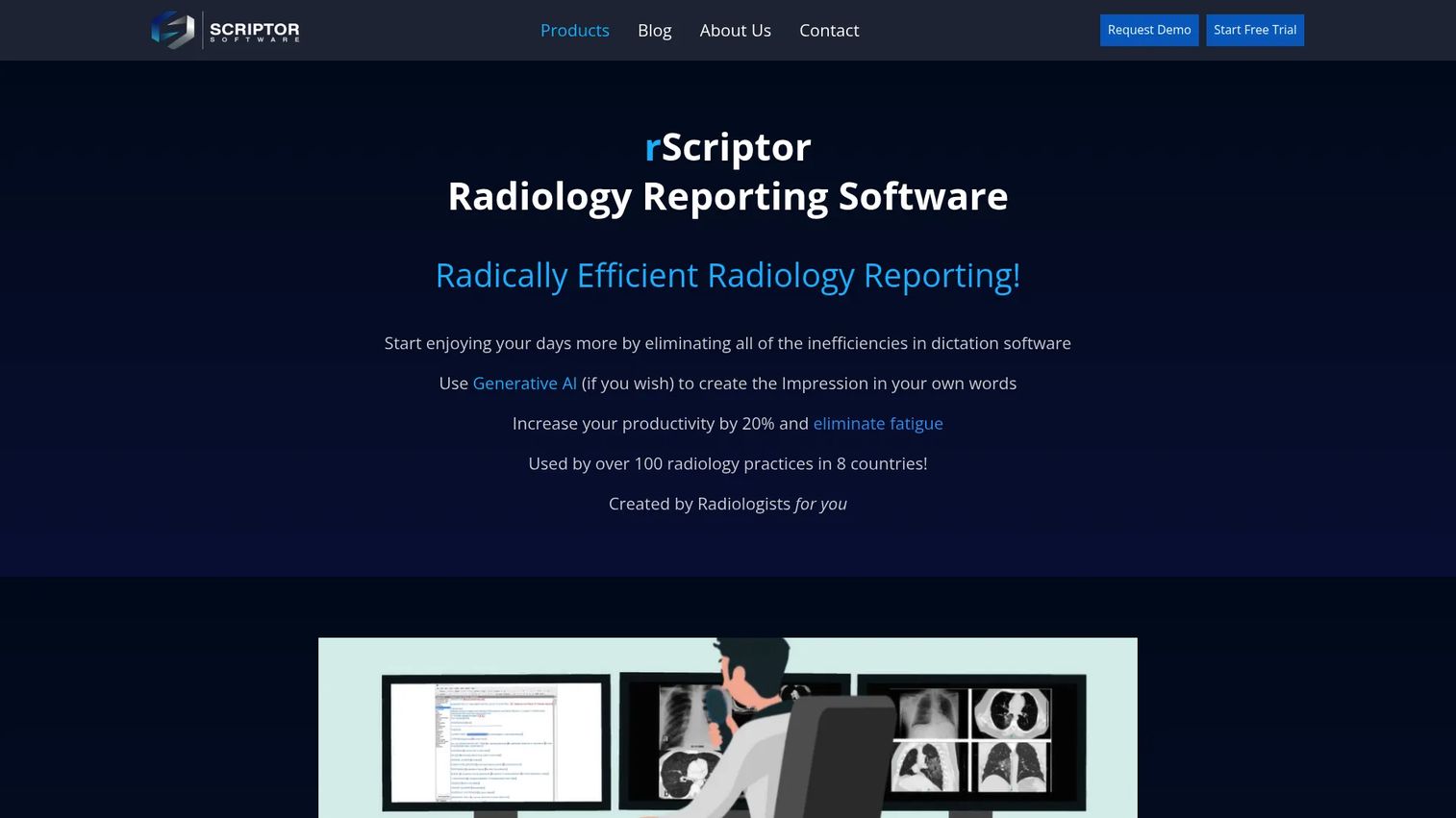 rScriptor structured radiology reporting software homepage