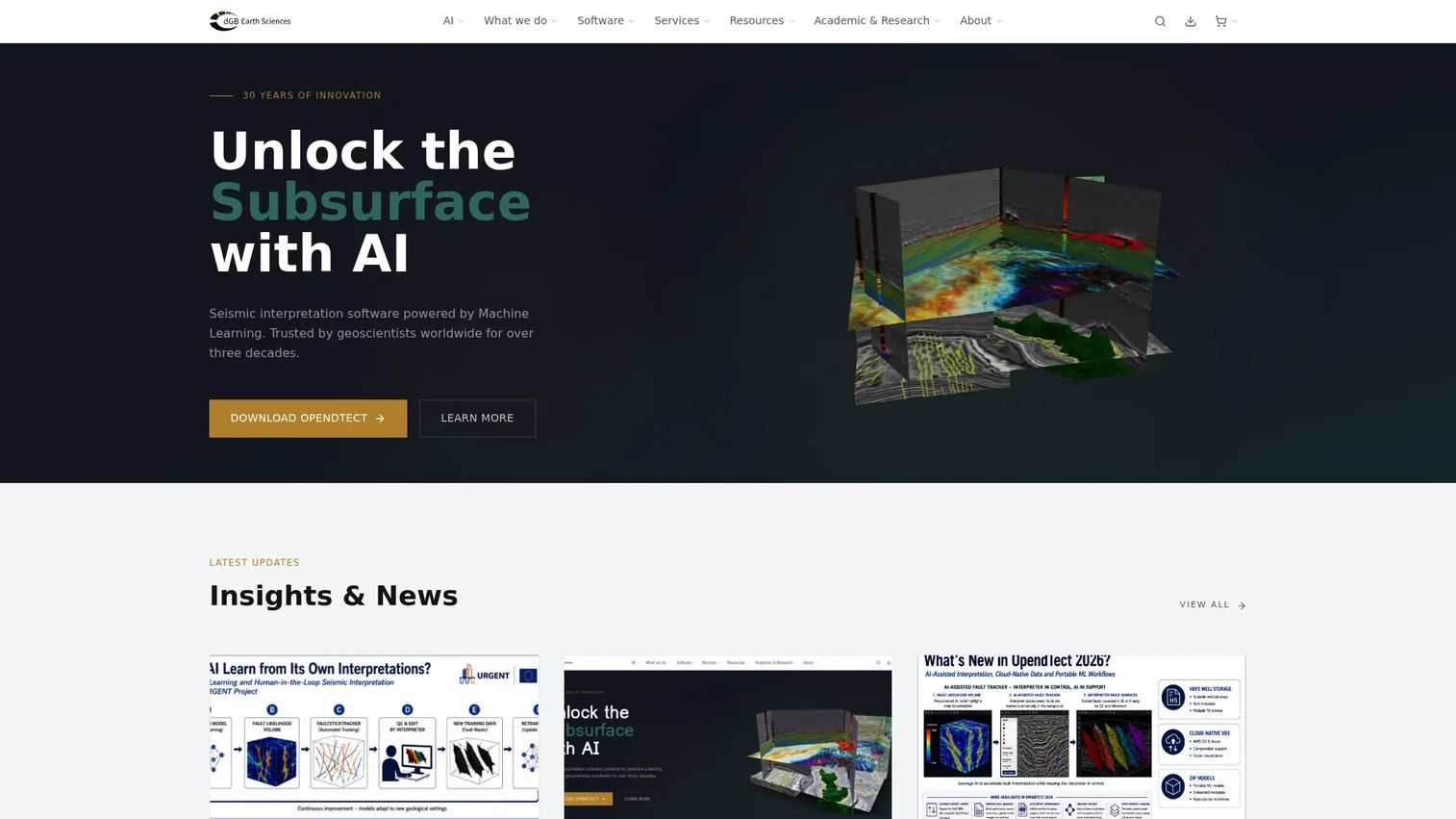 OpendTect seismic interpretation software homepage