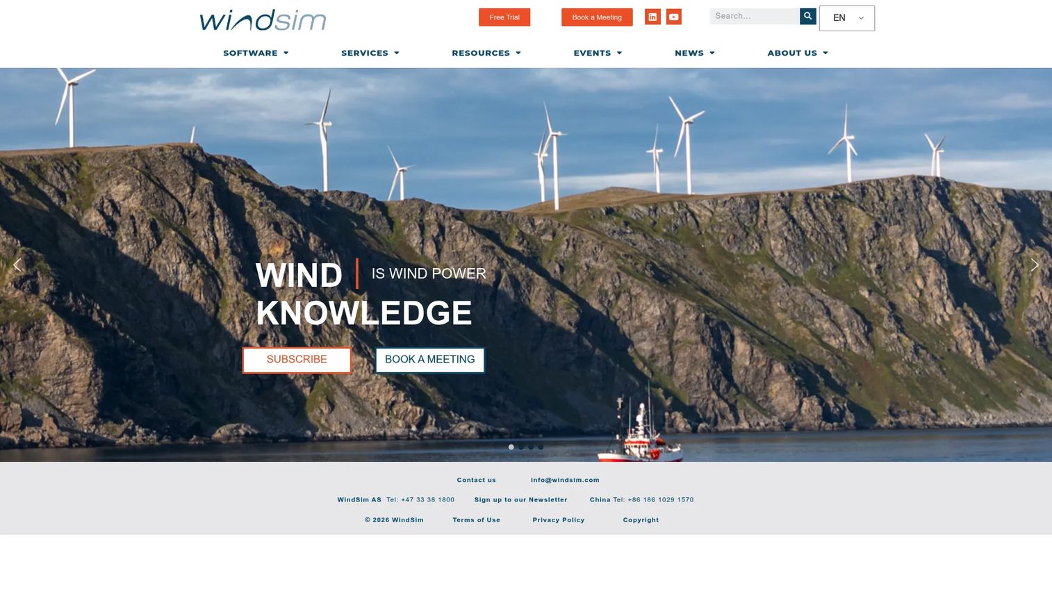 WindSim CFD-based wind modeling software interface