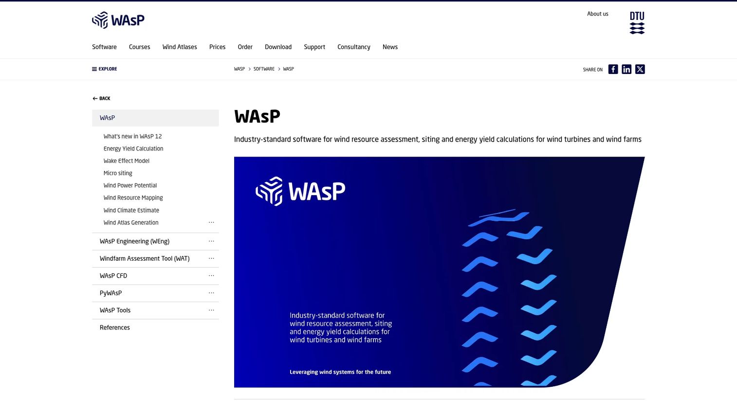 WAsP wind resource assessment and siting software interface