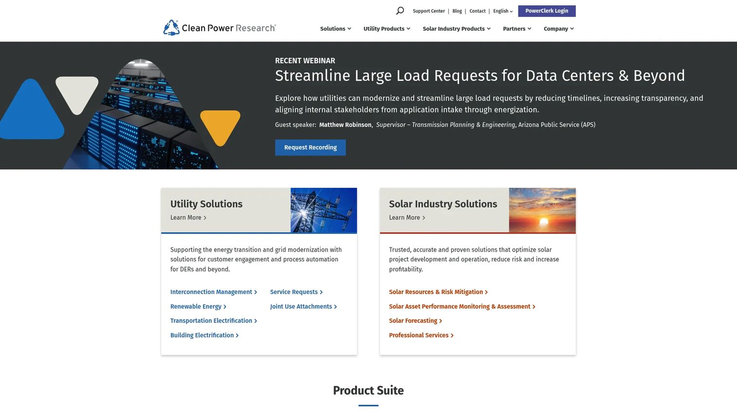 Clean Power Research software homepage