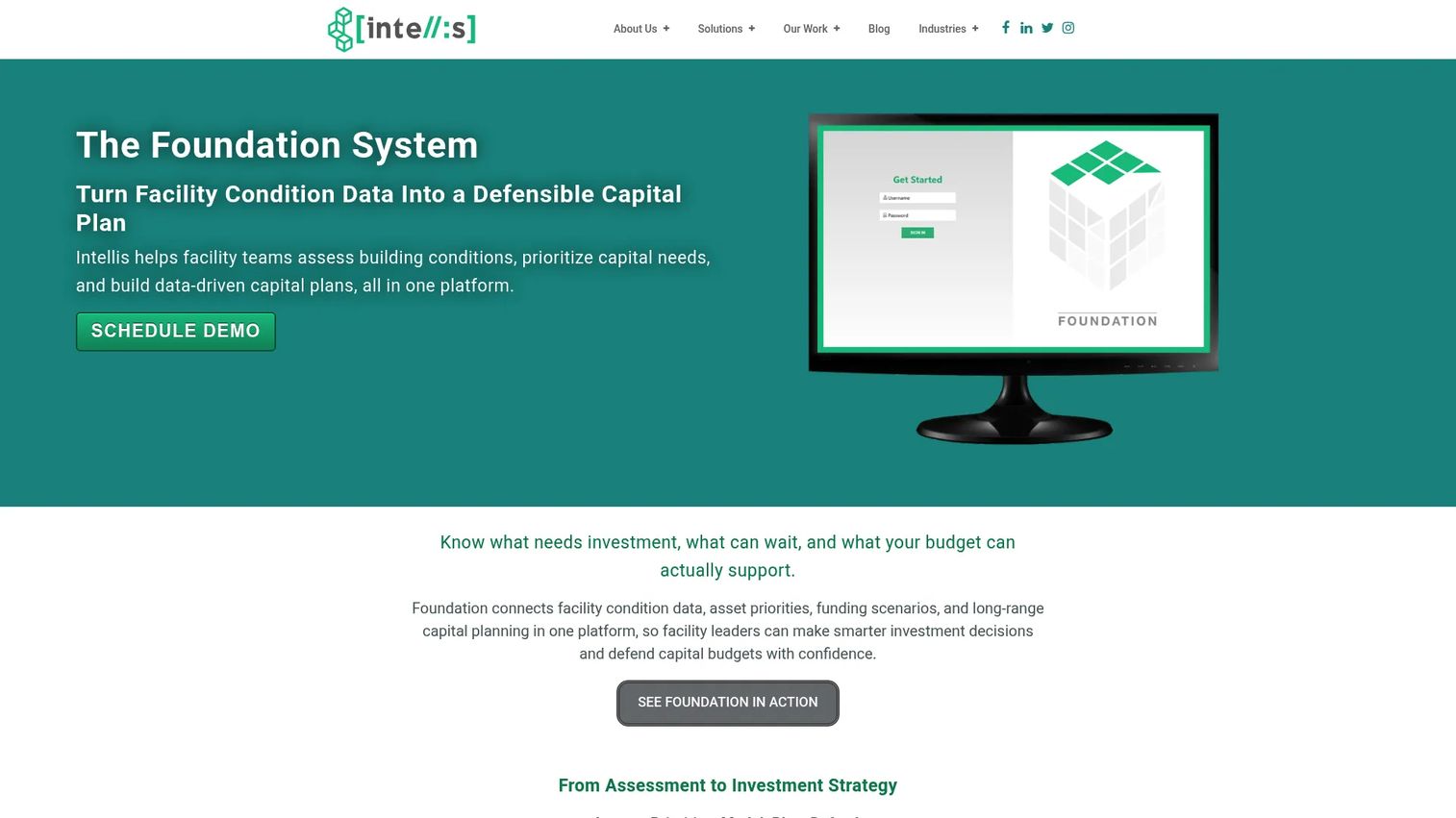 Intellis facility condition and capital planning interface