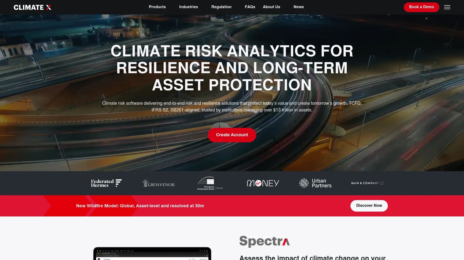 Climate X physical climate risk analytics platform