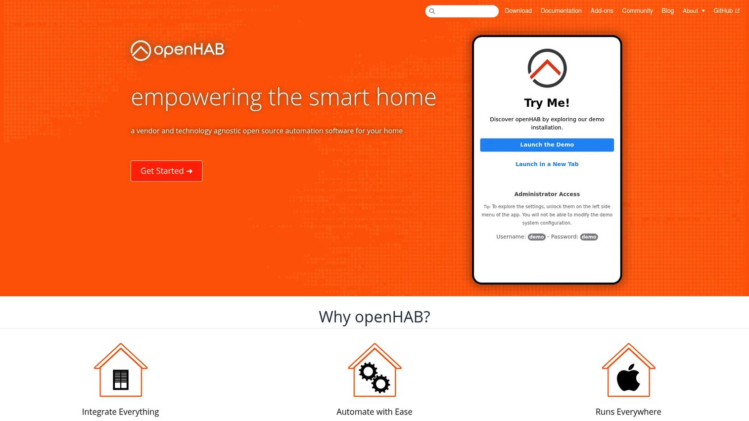 openHAB home automation interface