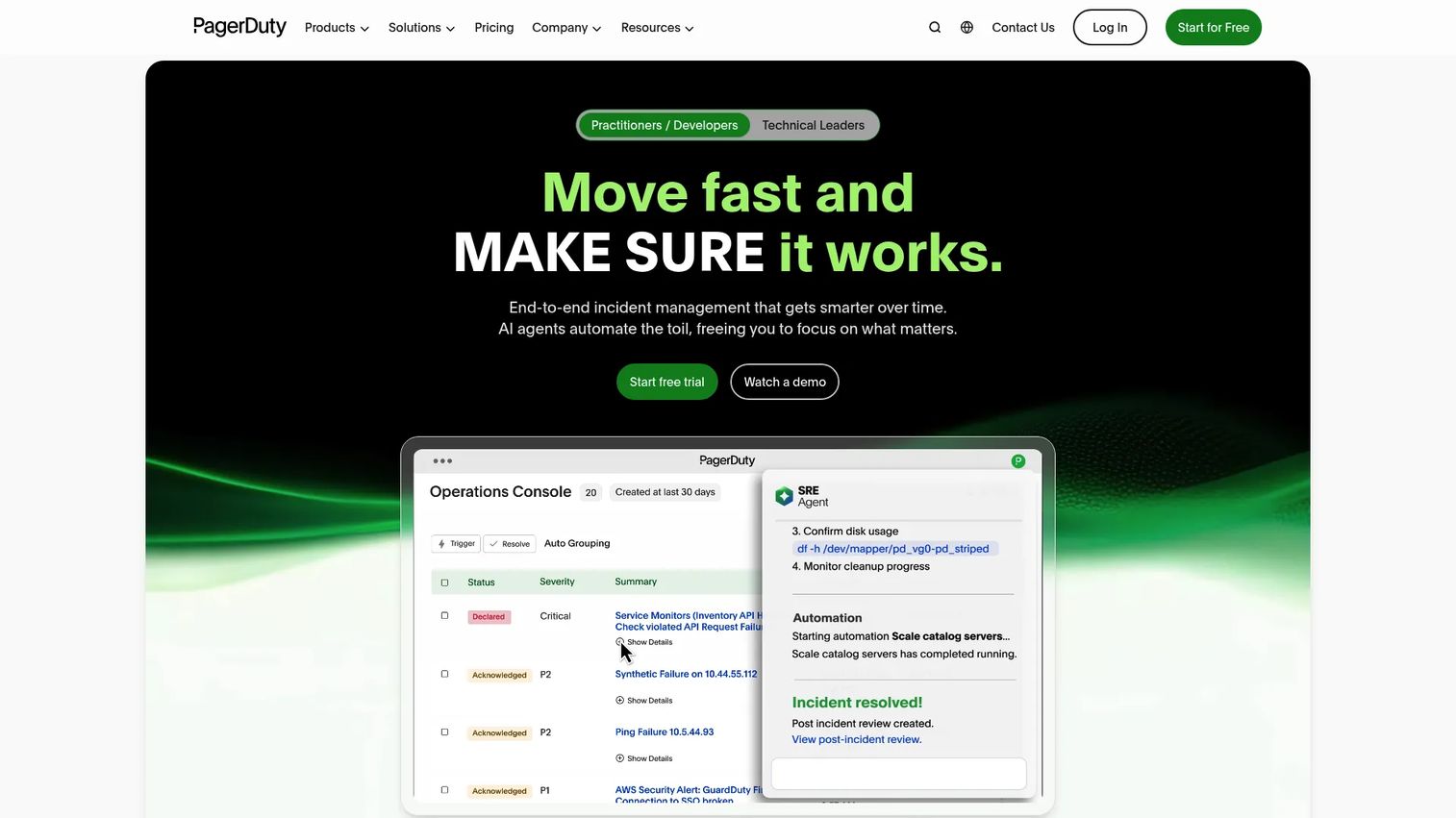 PagerDuty incident management and on-call operations platform