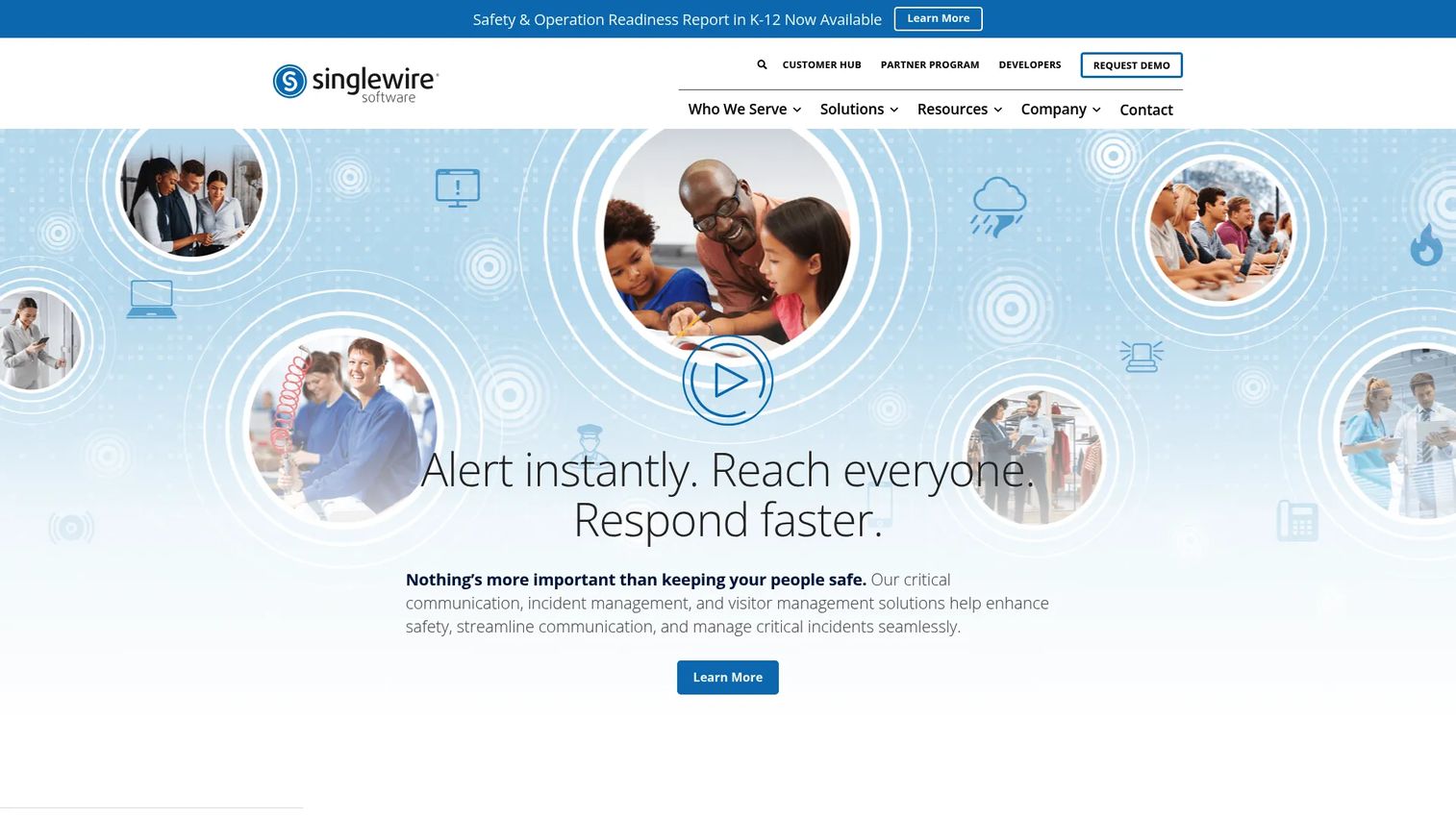 Singlewire InformaCast mass notification software homepage