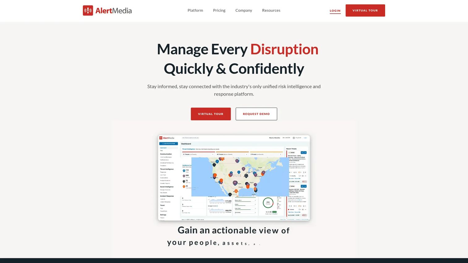 AlertMedia emergency communication platform homepage