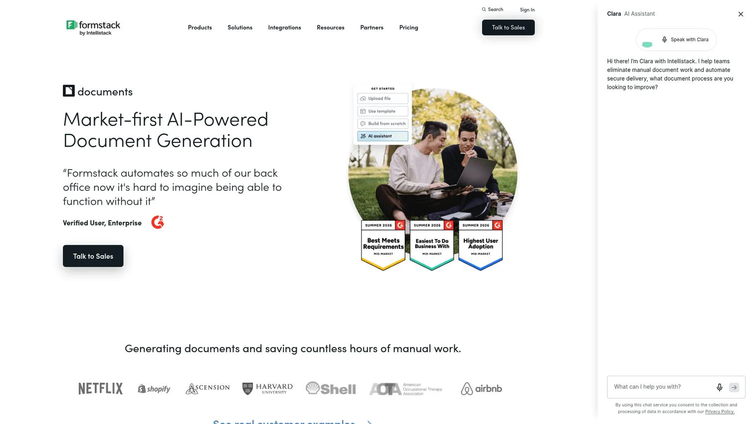 Formstack Documents automated generation interface