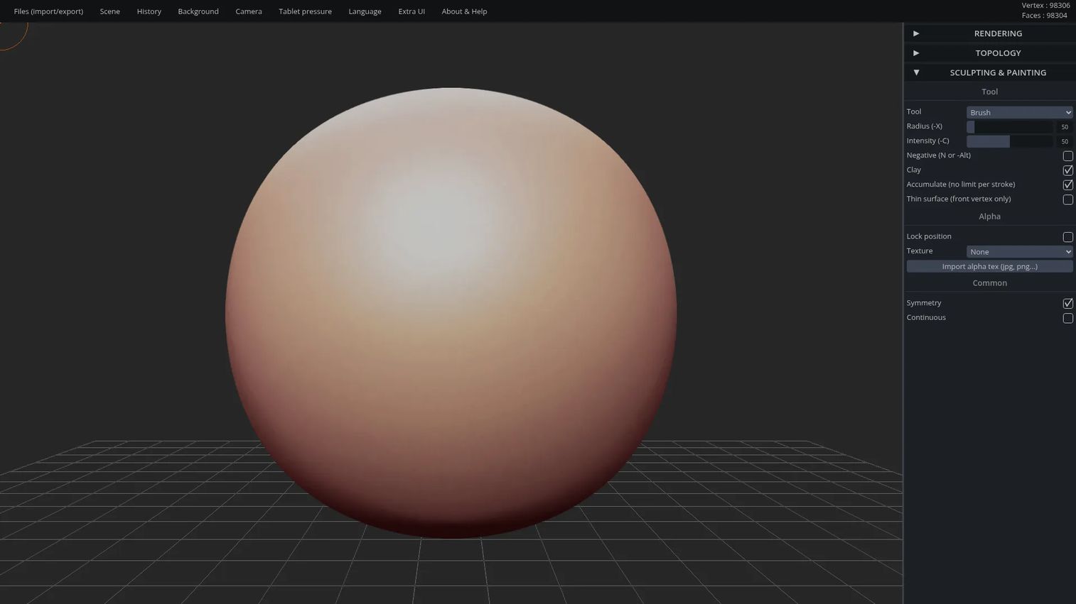 SculptGL browser-based WebGL sculpting app