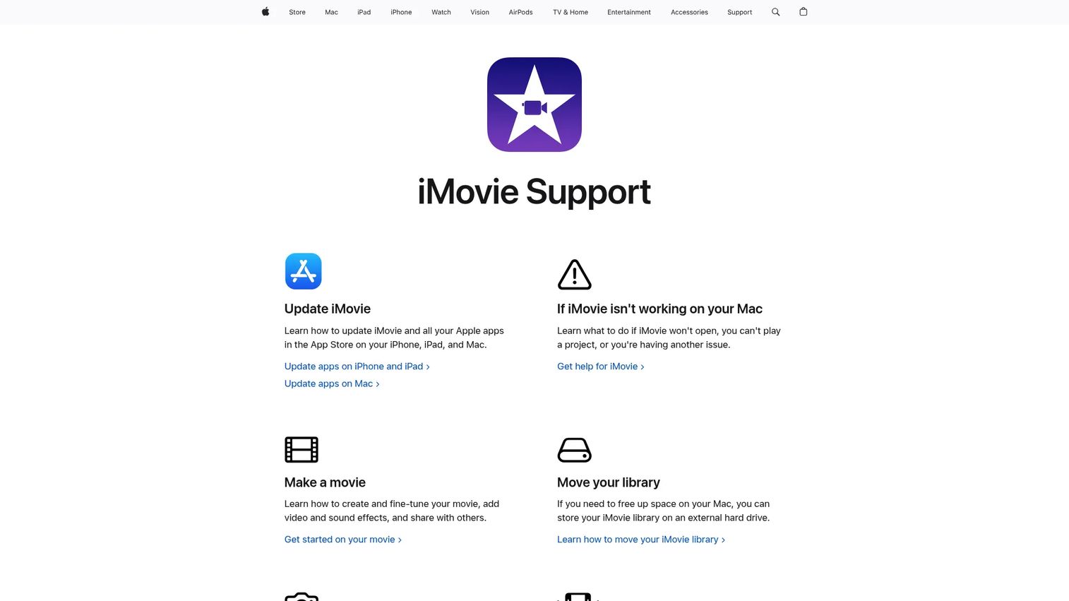 iMovie video editing app on Apple devices