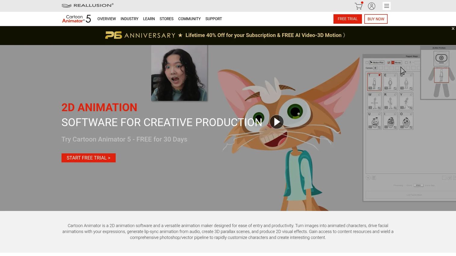 Reallusion Cartoon Animator 2D animation software homepage