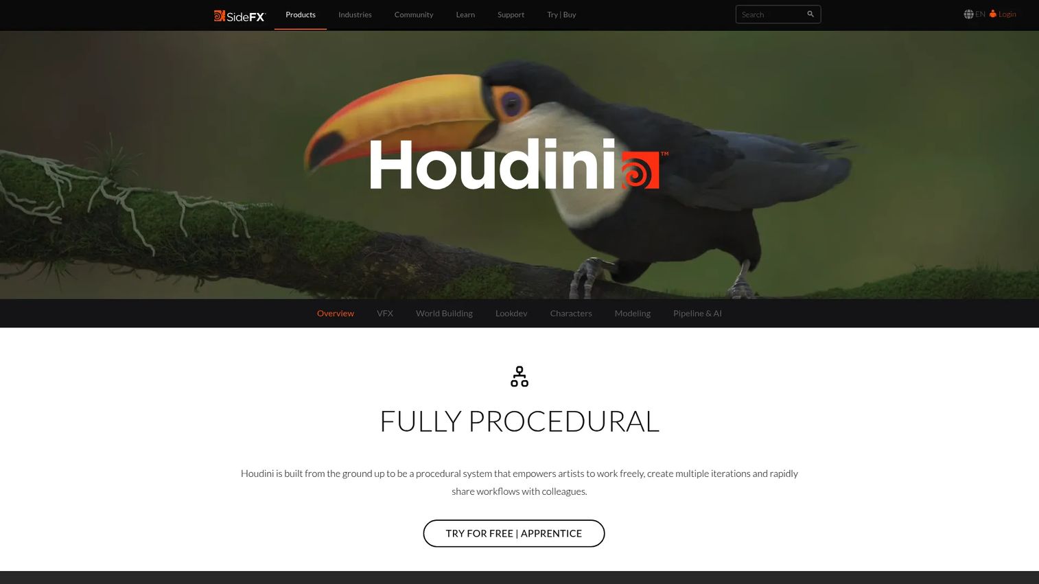 Houdini procedural 3D and VFX software