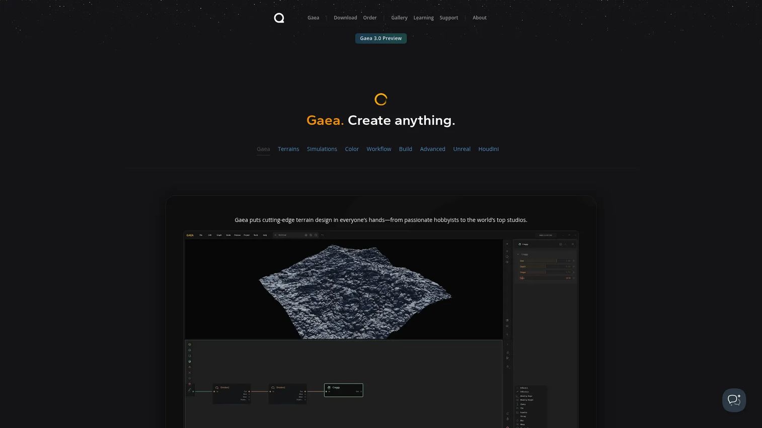 Gaea procedural terrain design software