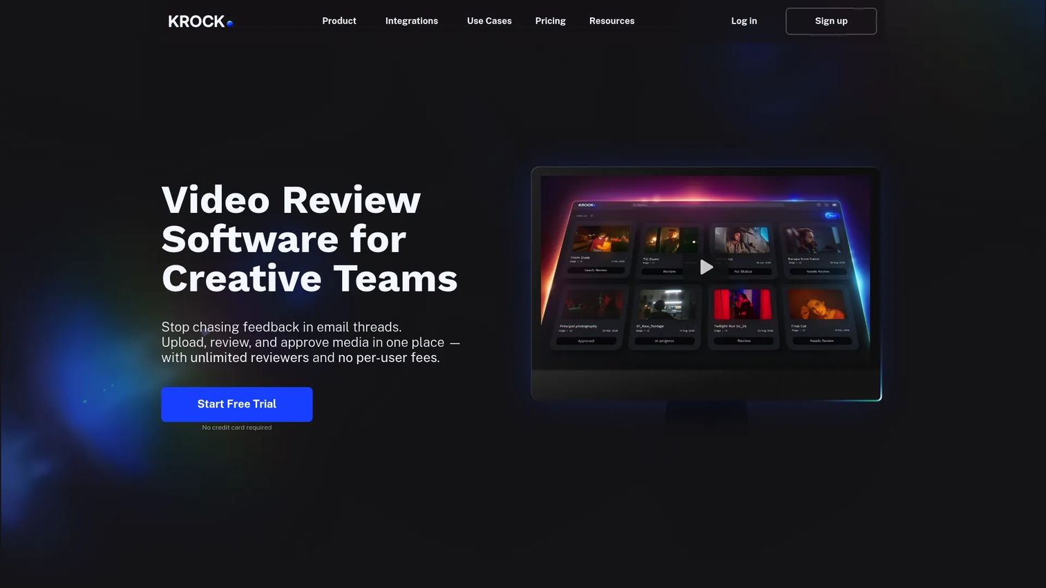 Krock.io storyboard and media review interface