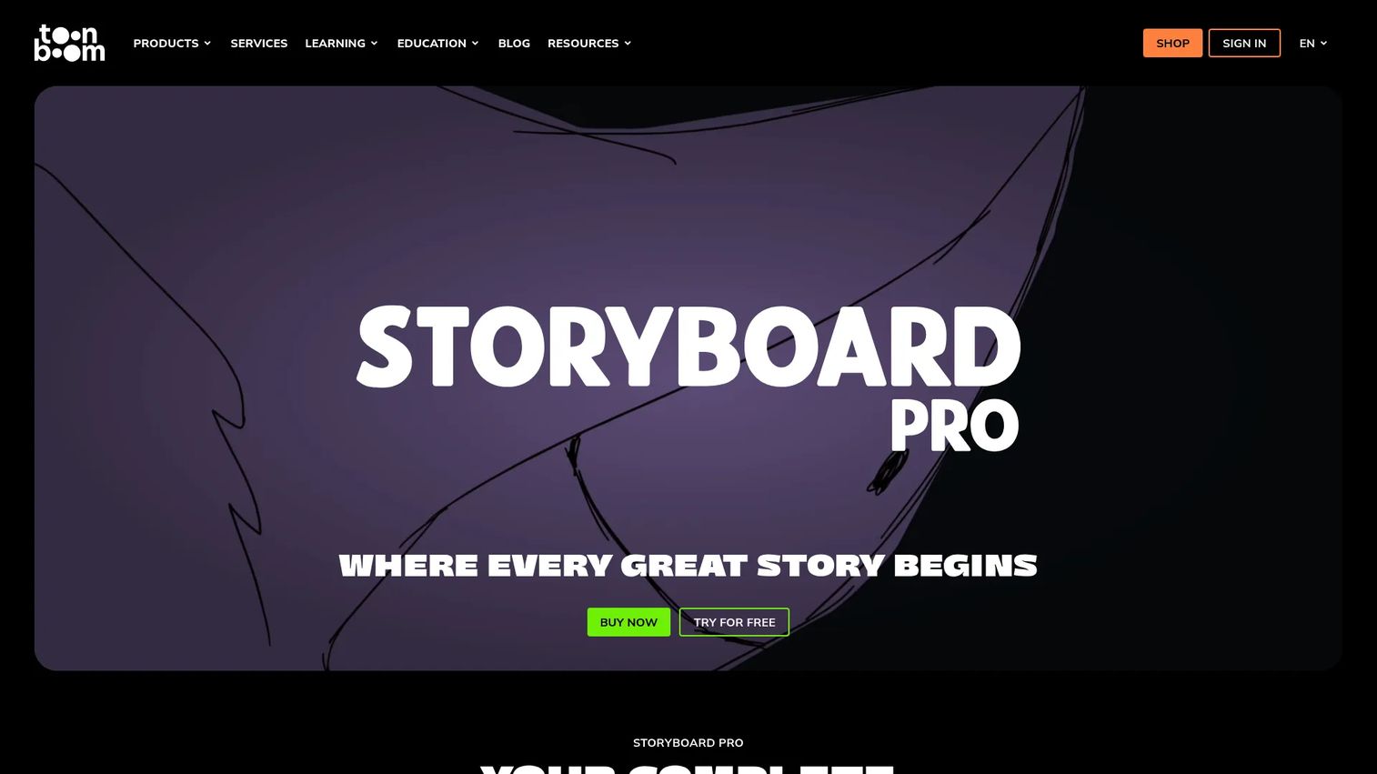Toon Boom Storyboard Pro drawing and animatic timeline