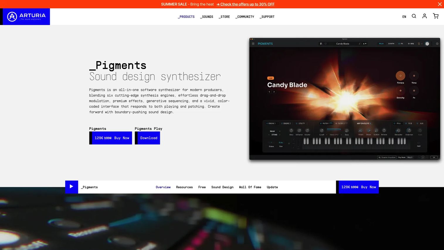 Pigments hybrid software synthesizer interface