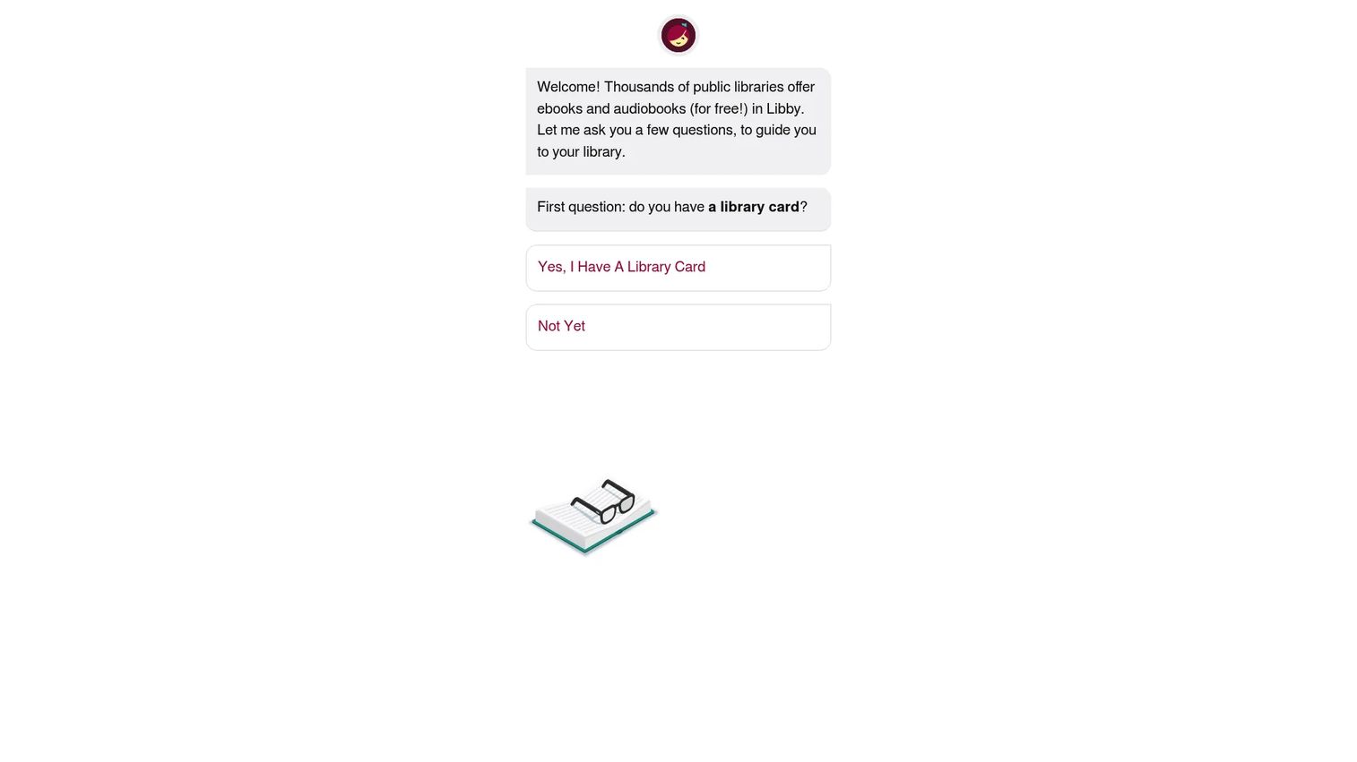 Libby app homepage showing library reading features