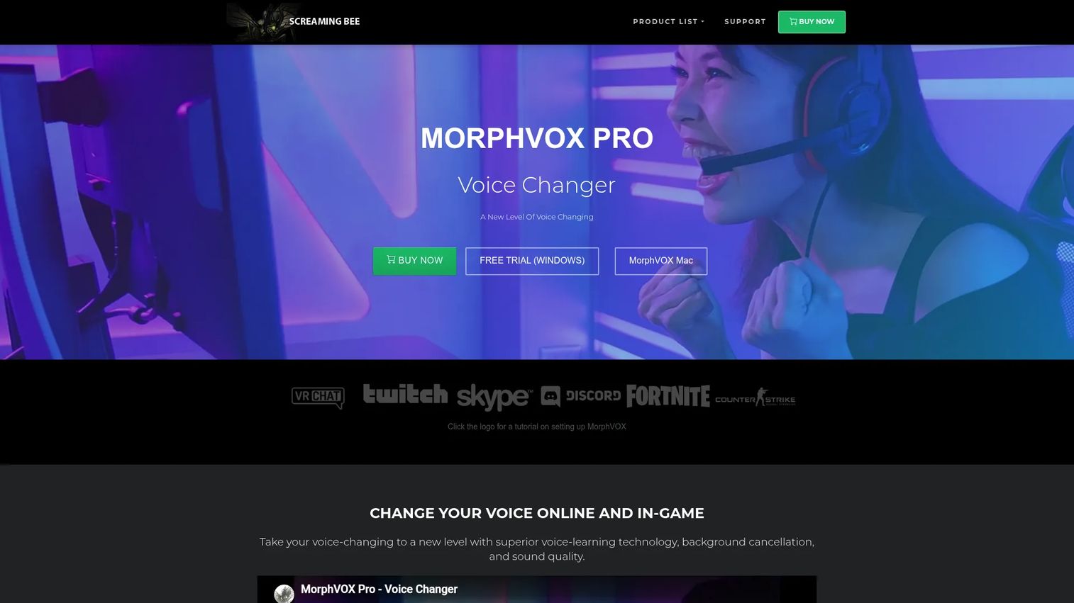 MorphVOX voice changer software from Screaming Bee