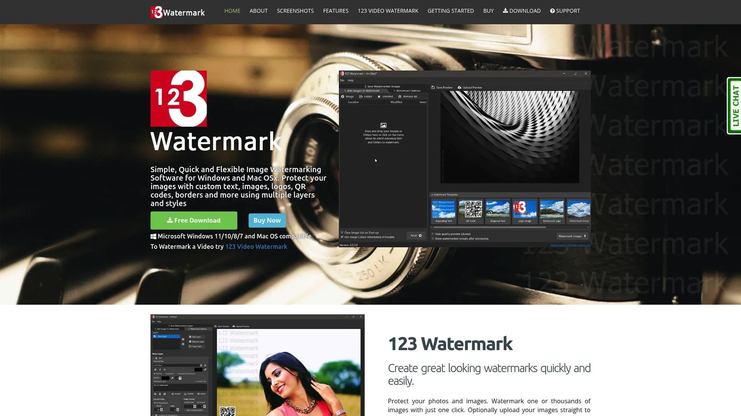 123 Watermark desktop software for batch watermarking on Windows and Mac