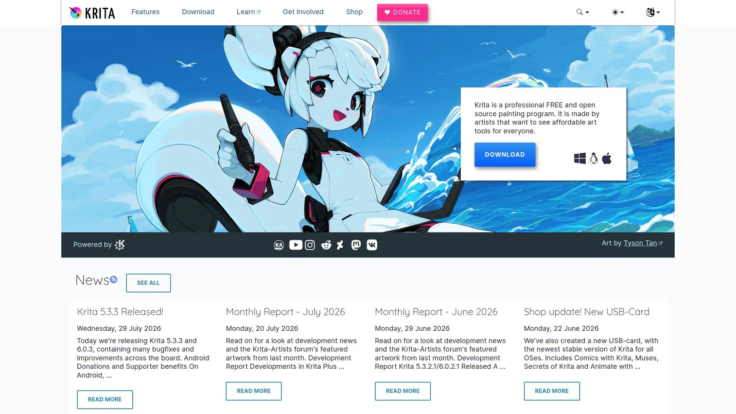 Krita open-source digital painting software canvas