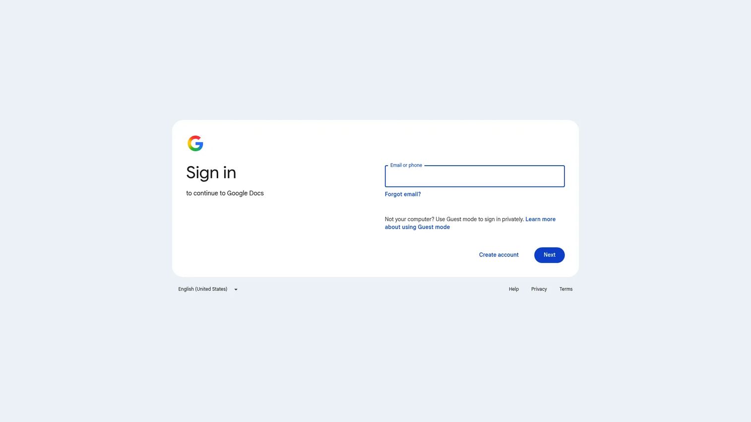 Google Docs document editor