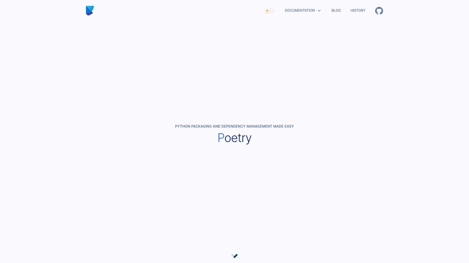 Poetry Python dependency management and packaging homepage