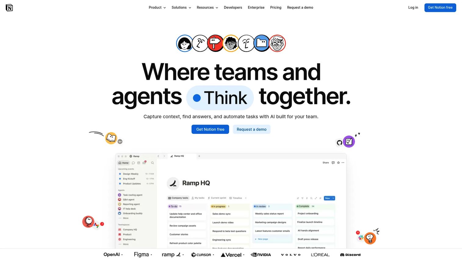 Notion all-in-one workspace homepage