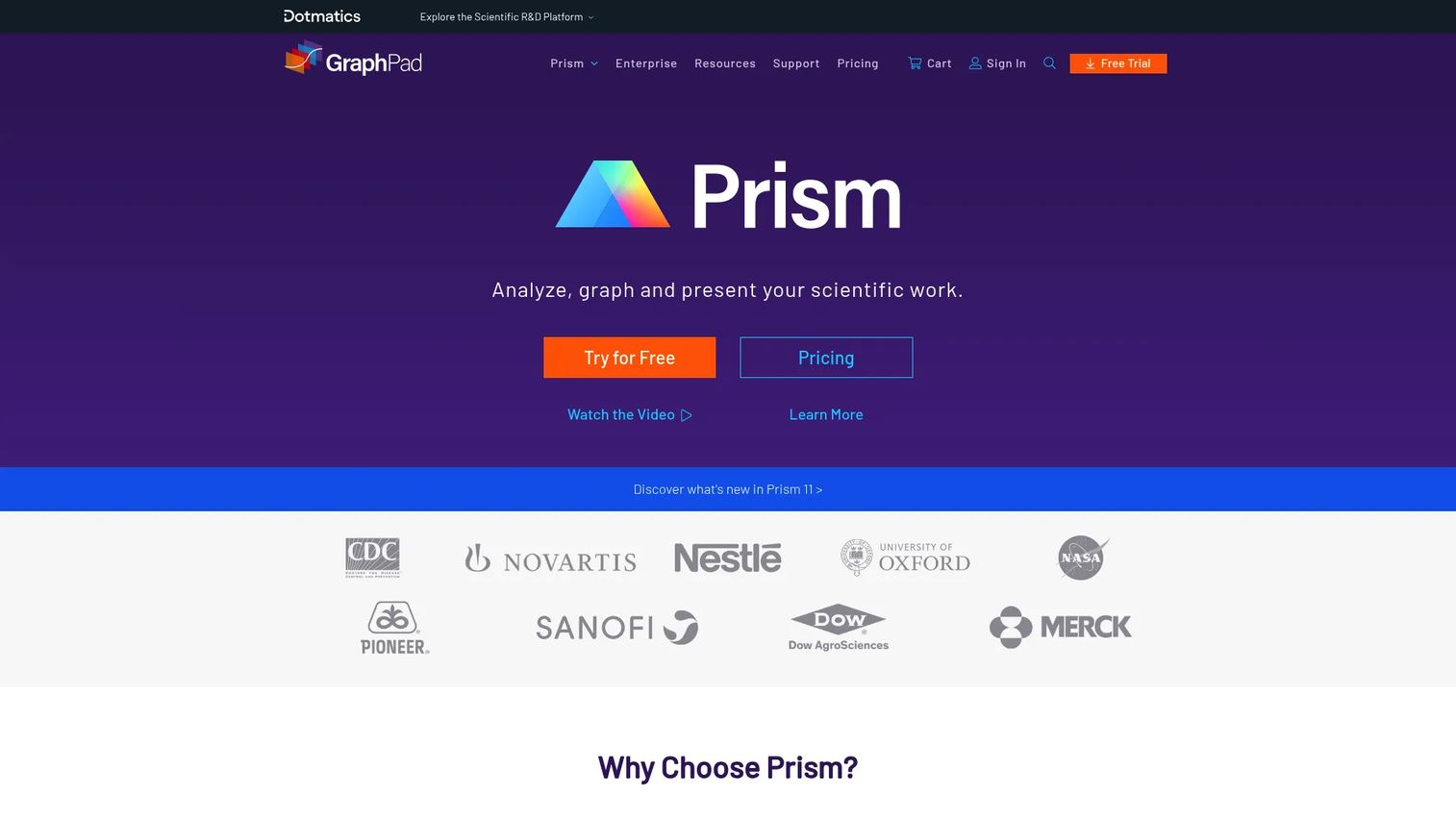 GraphPad Prism scientific graphing and statistical analysis interface