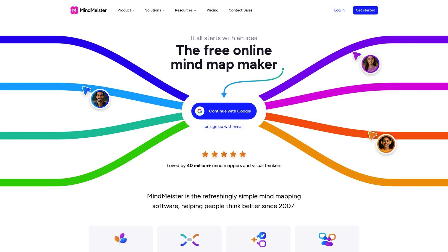 MindMeister online mind mapping software homepage