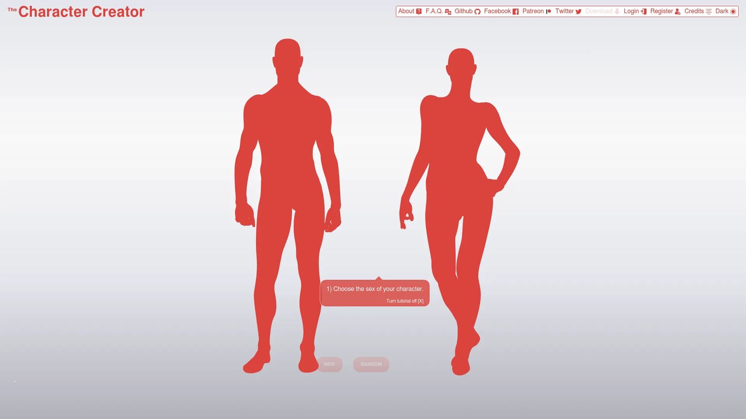 Character Creator browser tool at charactercreator.org for building avatars