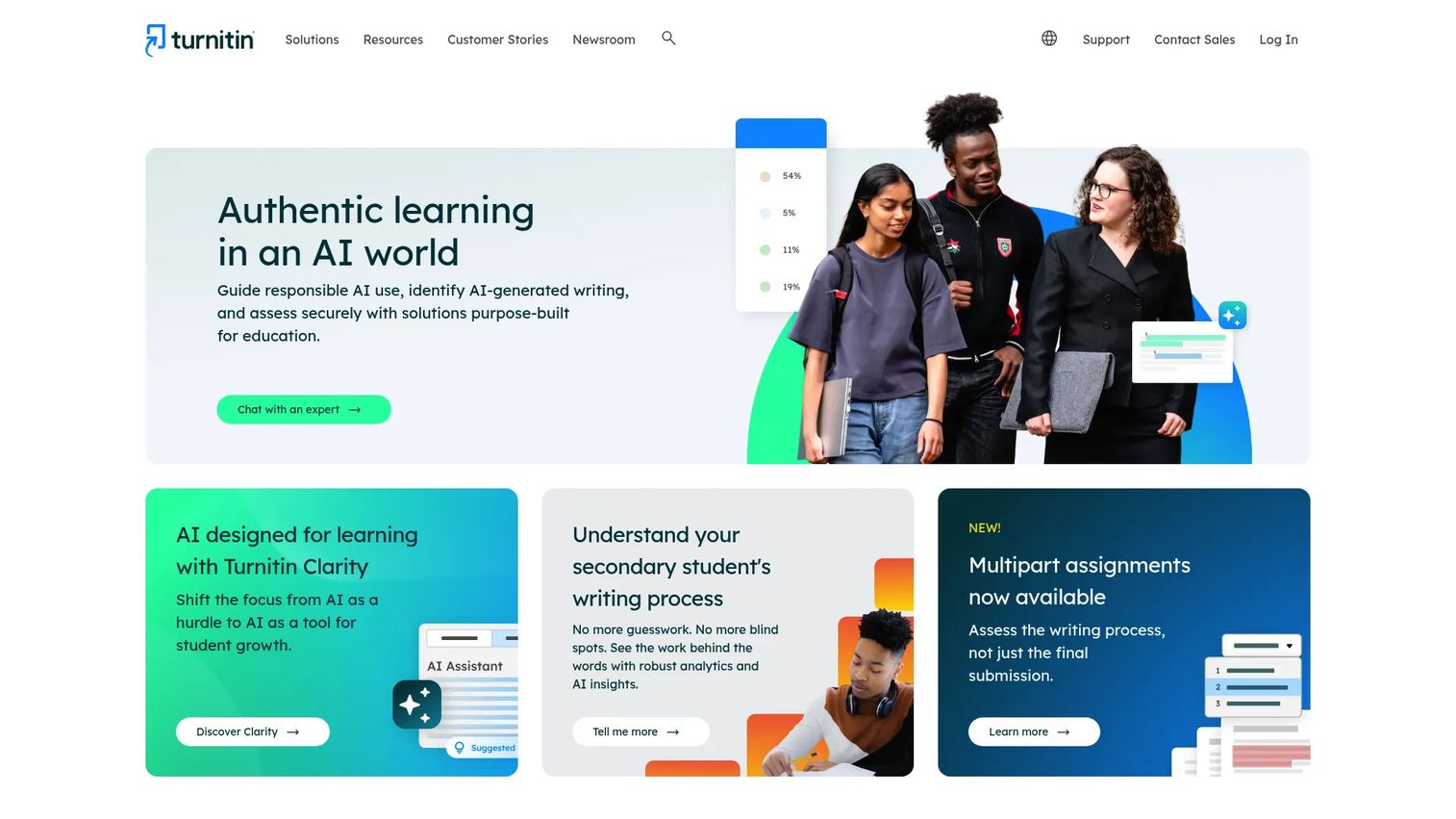 Turnitin homepage screenshot