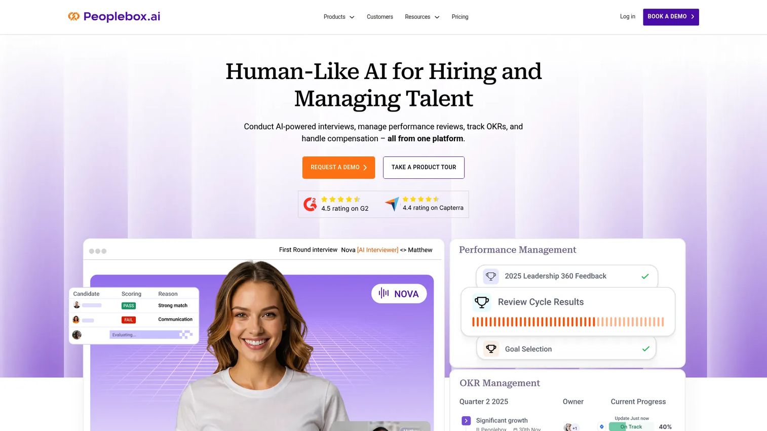 Peoplebox homepage screenshot