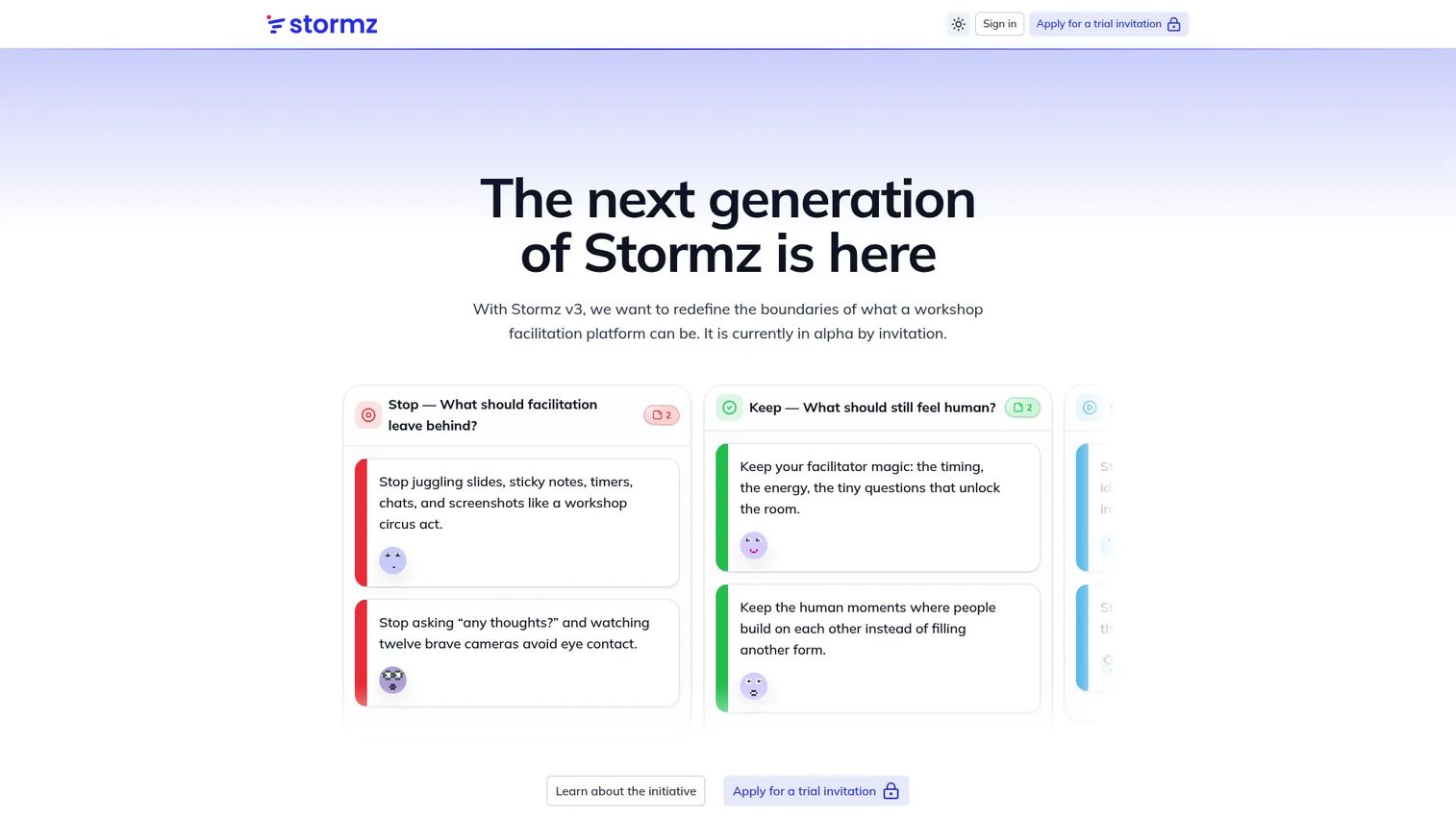 Stormz homepage screenshot