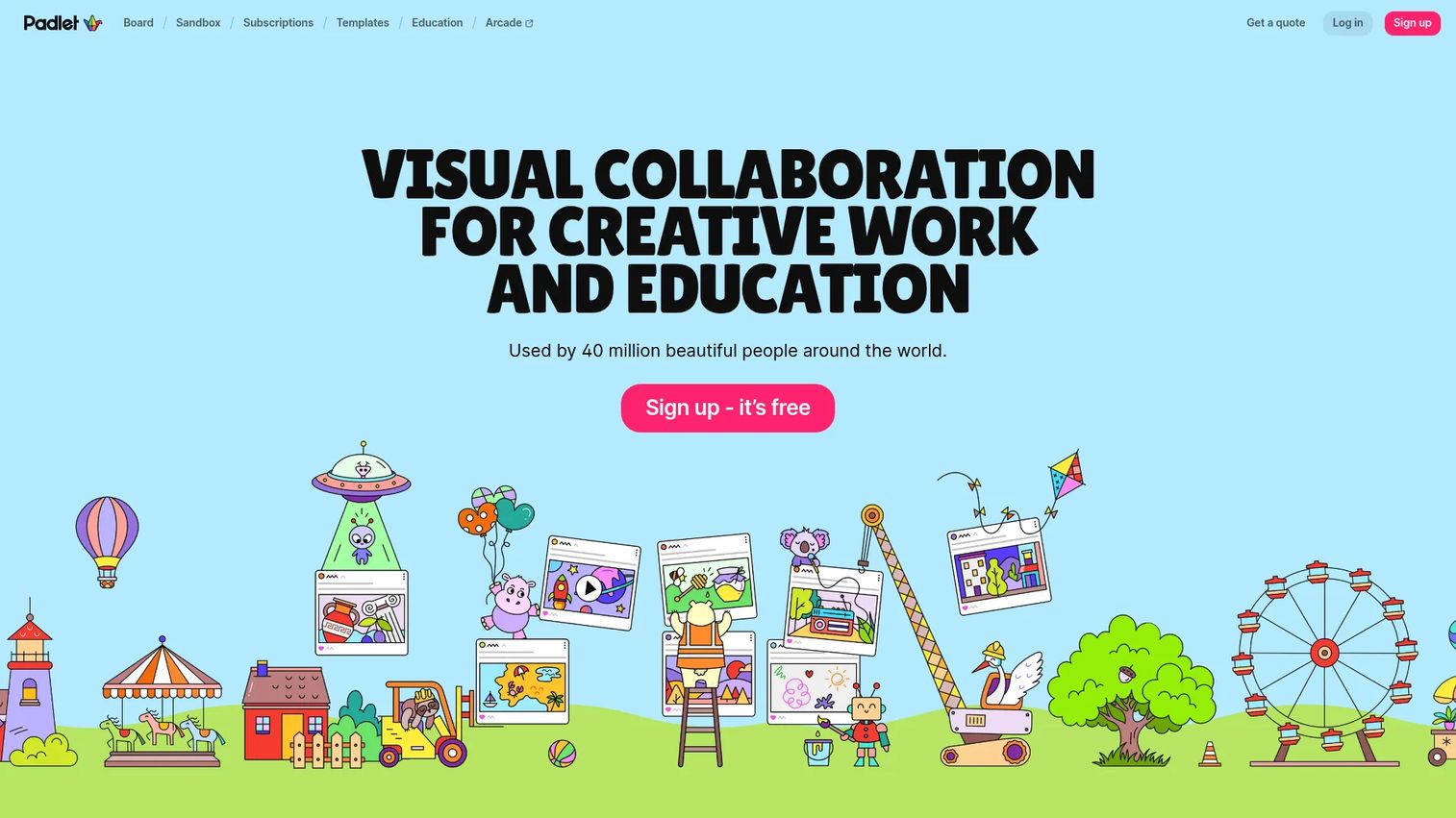 Padlet homepage screenshot
