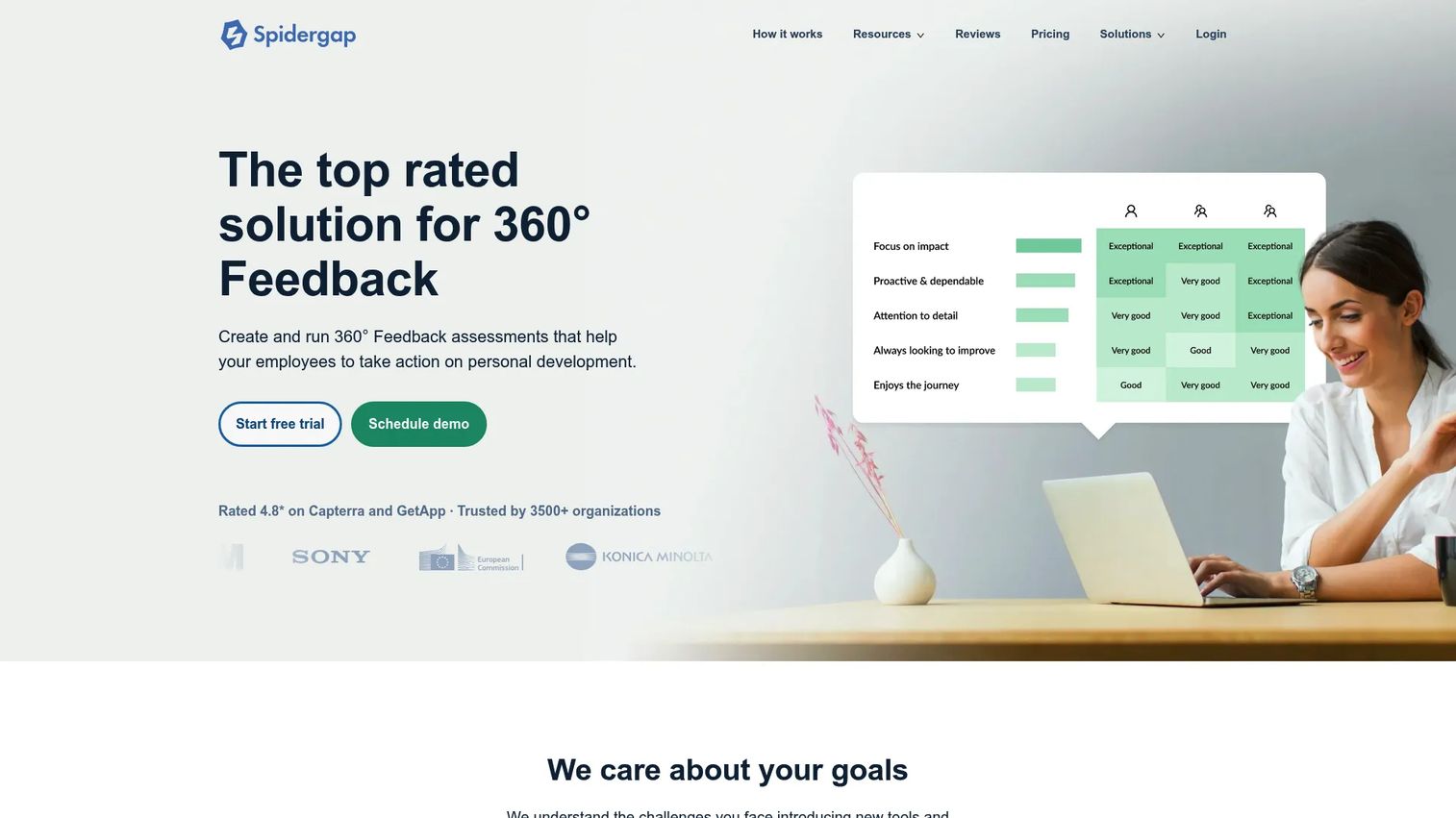 Spidergap homepage screenshot