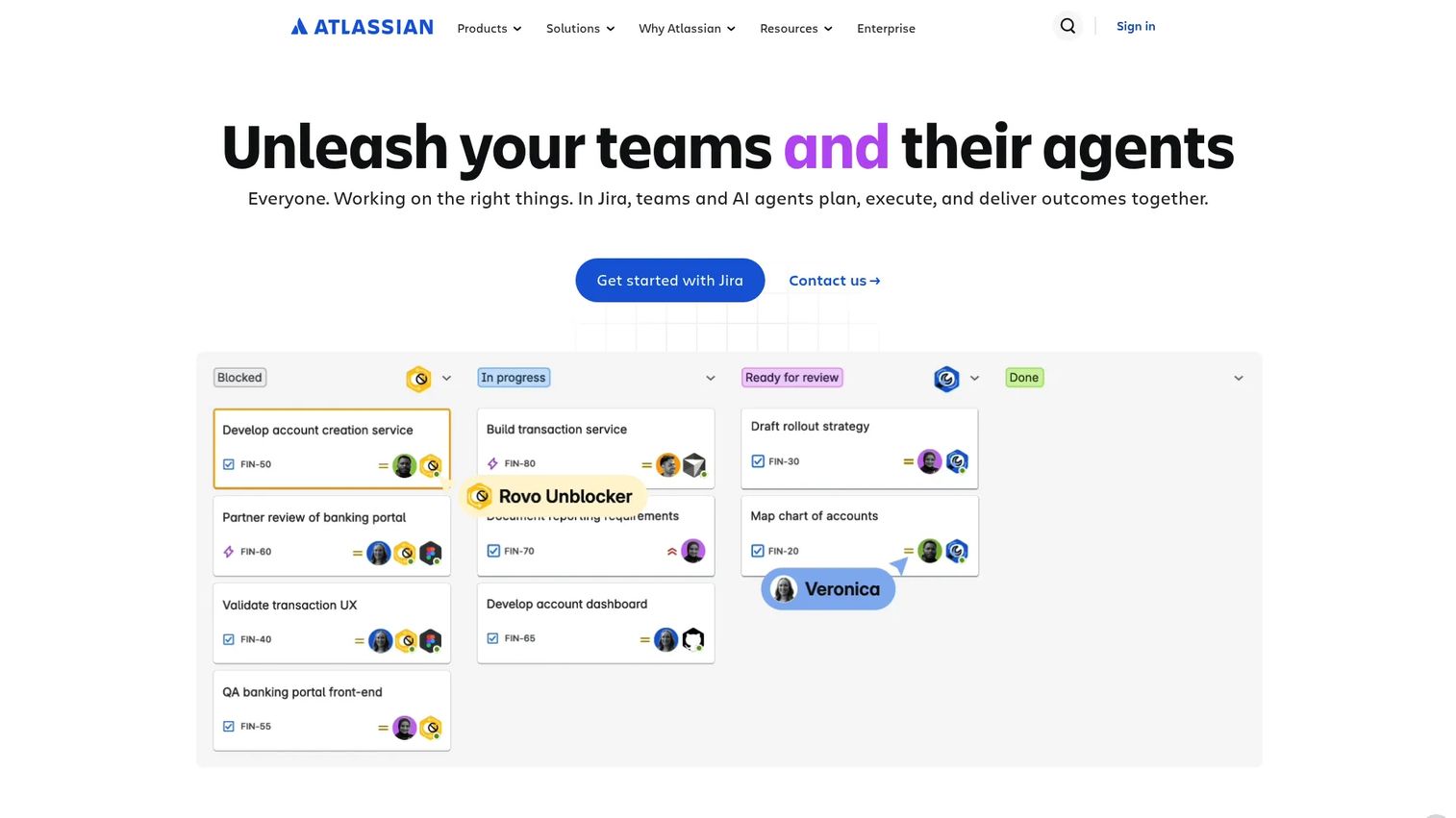 Atlassian homepage screenshot