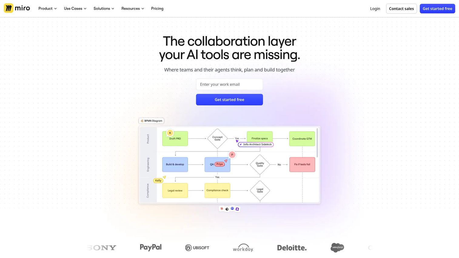 Miro homepage screenshot