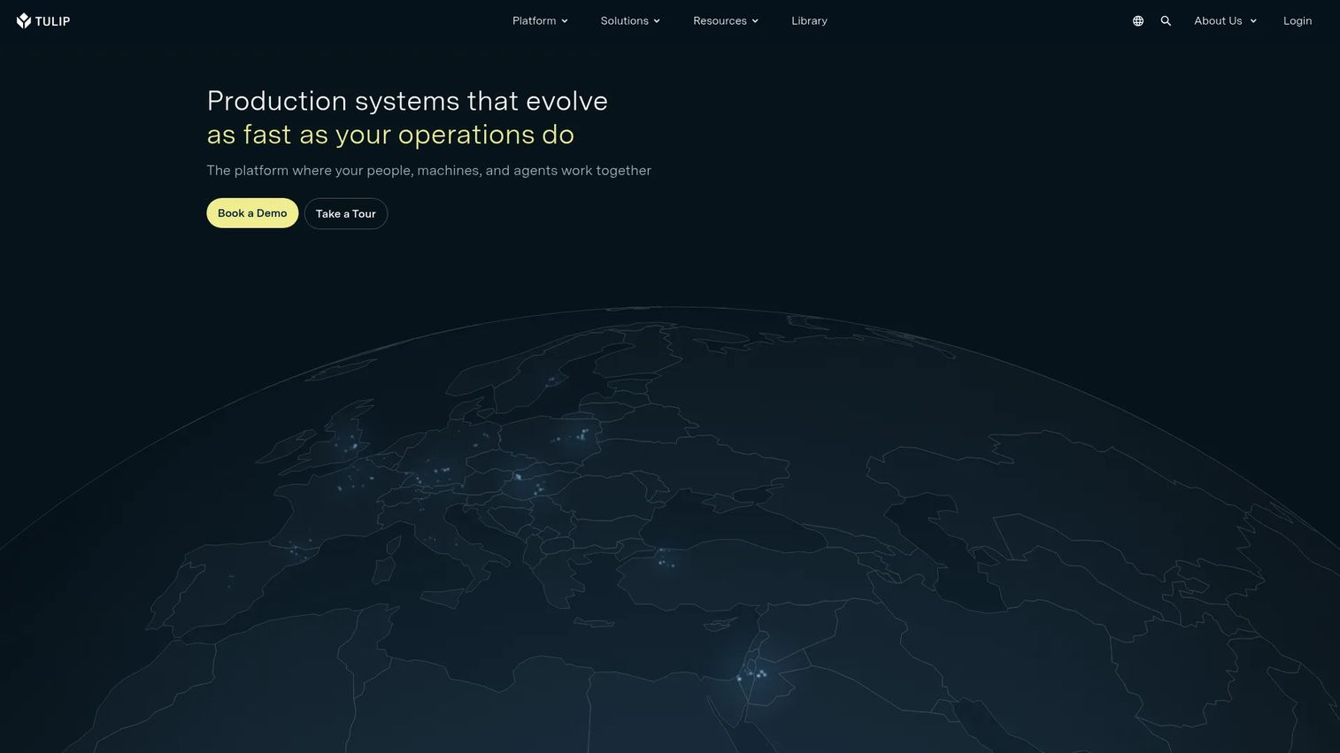Tulip frontline operations platform homepage