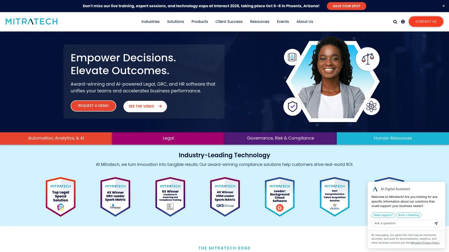 Mitratech Mineral homepage screenshot