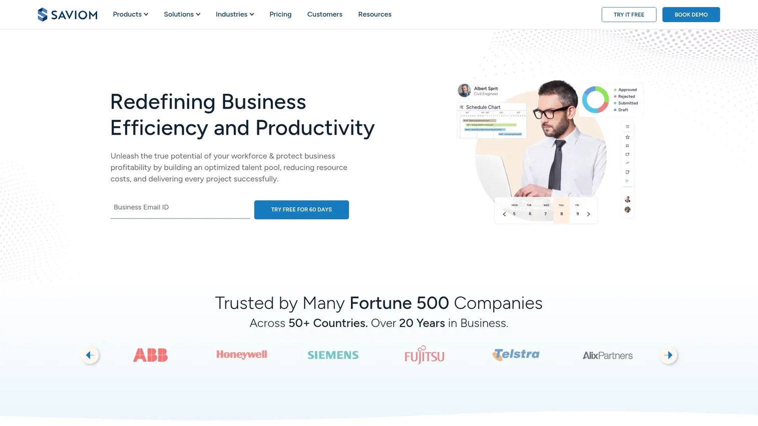 Saviom homepage screenshot