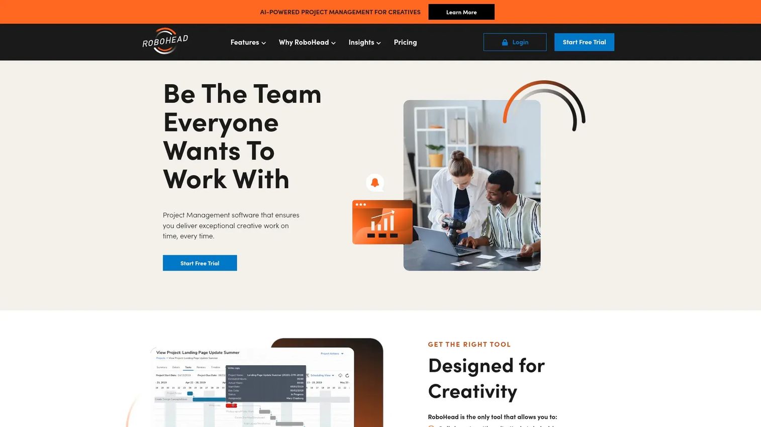 RoboHead homepage screenshot